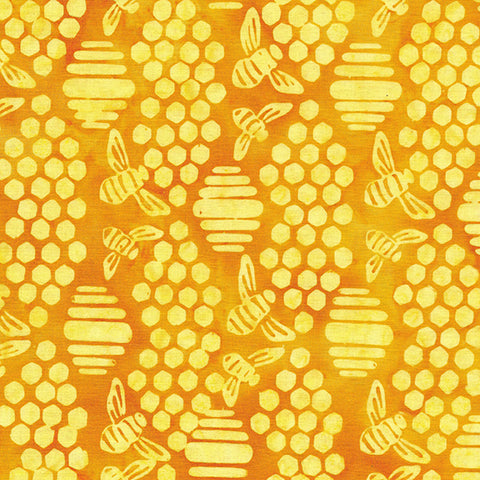 Island Batik Honeycomb - Bee honeycomb-Orange Pumpkin 112202275