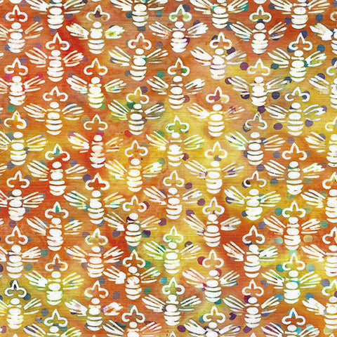Island Batik Honeycomb - Queen Bee-Orange Marmalade 112205256