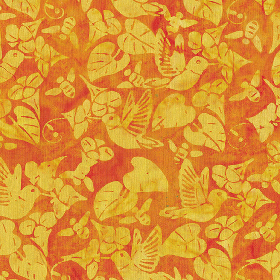 Found Batik Quilt Fabric - Xs in Coral Orange - 713Q-4 – Cary