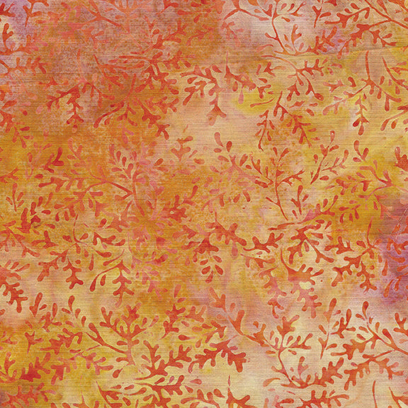 Found Batik Quilt Fabric - Xs in Coral Orange - 713Q-4 – Cary